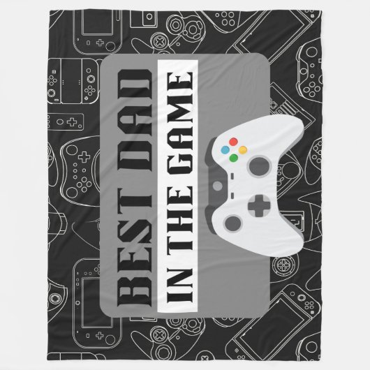Beste vader in het spel Sketch Black Large Fleece Deken (Voorkant)