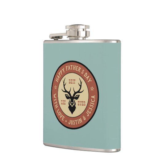  beste vader jaagend op Logo Vaderdag Heupfles (Links)