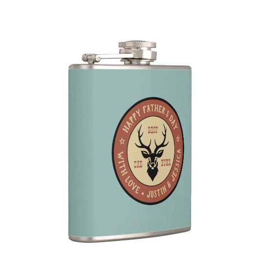 beste vader jaagend op Logo Vaderdag Heupfles (Rechts)