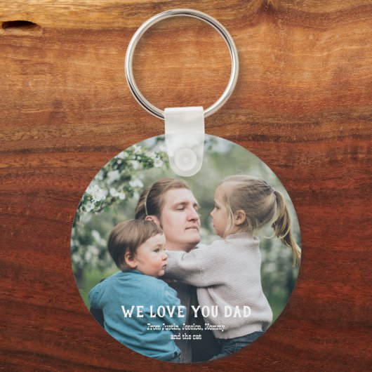  beste vader jaagend op Logo Vaderdag Sleutelhanger (Achterkant)