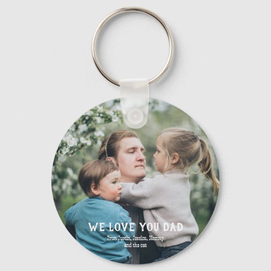  beste vader jaagend op Logo Vaderdag Sleutelhanger (Achterkant)