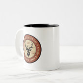  beste vader jaagend op Logo Vaderdag Tweekleurige Koffiemok (Voorkant links)