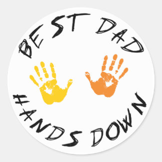 Beste vader krijgt een cadeautje neer ronde sticker