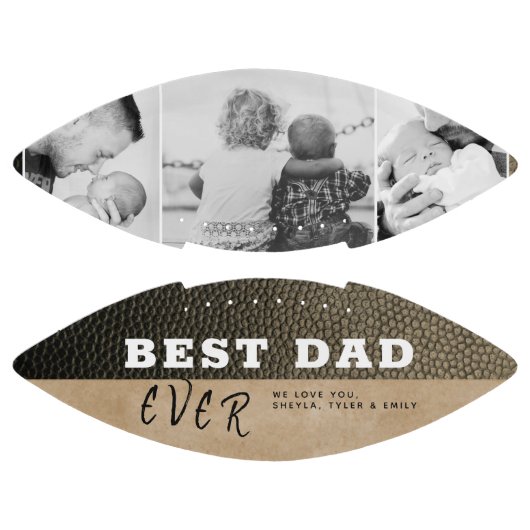 Beste vader leder print 3 Foto Collage American Football (Panelen)