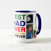 Beste vader liefde voor ooit foto Grote Koffiebeke Mok (Voorkant rechts)