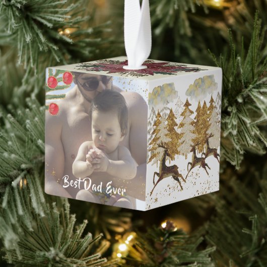 Beste vader mam Gold kerstfoto Collage Decoratie (Boom)