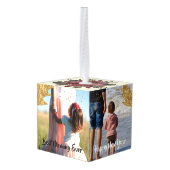 Beste vader mam Gold kerstfoto Collage Decoratie (Achter hoekig)