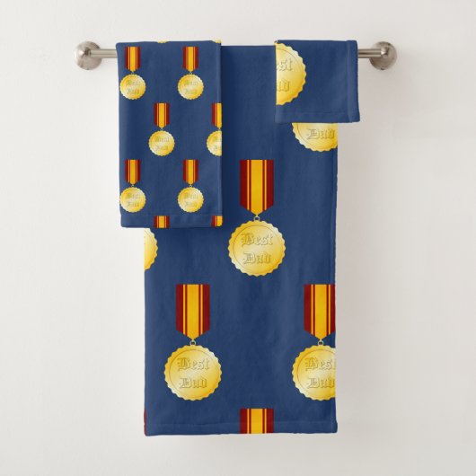 Beste Vader Medaille Broche Vaderdag Bad Handdoek (Insitu)