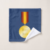 Beste Vader Medaille Broche Vaderdag Bad Handdoek (Wasdoekje)
