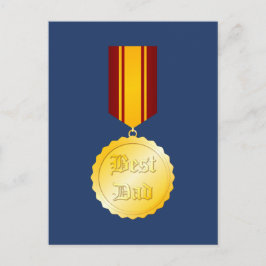 Beste Vader Medaille Broche Vaderdag Briefkaart