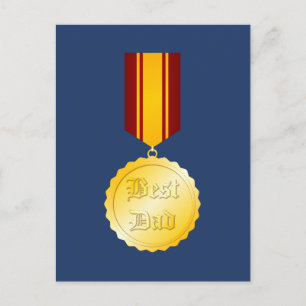 Beste Vader Medaille Broche Vaderdag Briefkaart