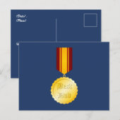 Beste Vader Medaille Broche Vaderdag Briefkaart (Voorkant / Achterkant)