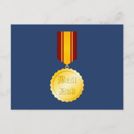 Beste Vader Medaille Broche Vaderdag Briefkaart
