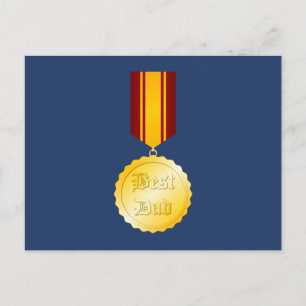 Beste Vader Medaille Broche Vaderdag Briefkaart