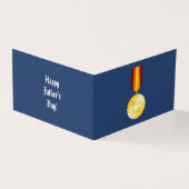 Beste Vader Medaille Broche Vaderdag Kaart (Buitenkant)