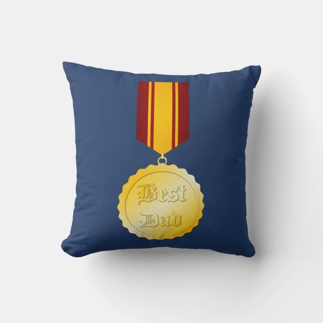 Beste Vader Medaille Broche Vaderdag Kussen (Voorkant)