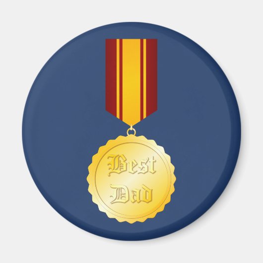 Beste Vader Medaille Broche Vaderdag Magneet (Voorkant)
