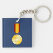Beste Vader Medaille Broche Vaderdag Sleutelhanger (Achterkant)