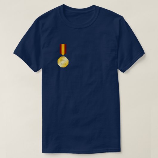 Beste Vader Medaille Broche Vaderdag T-shirt (Design voorkant)