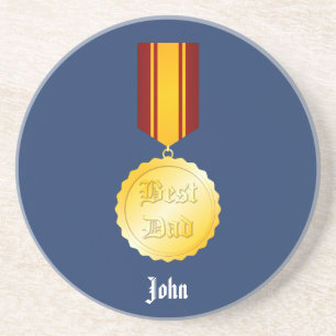 Beste Vader Medaille Broche Vaderdag Zandsteen Onderzetter