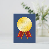 Beste Vader Medaille Lint Vaderdag Briefkaart (Staand voorkant)