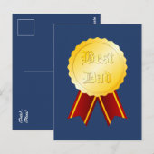 Beste Vader Medaille Lint Vaderdag Briefkaart (Voorkant / Achterkant)