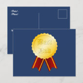 Beste Vader Medaille Lint Vaderdag Briefkaart (Voorkant / Achterkant)
