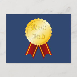 Beste Vader Medaille Lint Vaderdag Briefkaart