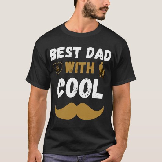 Beste vader met Cool Mustache T-shirt (Voorkant)