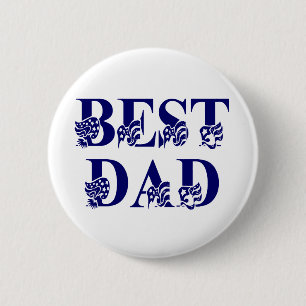 Beste vader met Vlaggenblauwe tekst Ronde Button 5,7 Cm