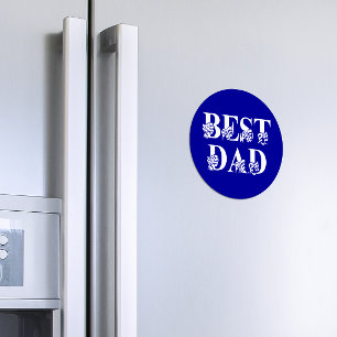 Beste vader met zwarte witte tekst magneet