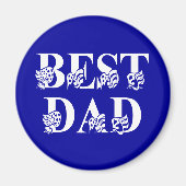 Beste vader met zwarte witte tekst magneet (Voorkant)