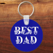 Beste vader met zwarte witte tekst sleutelhanger (Voorkant)