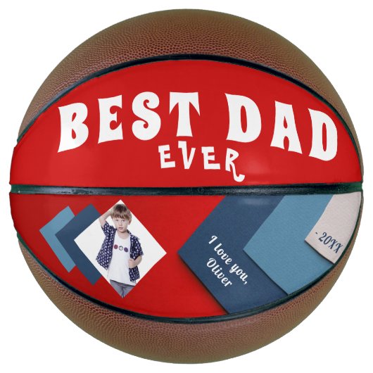 Beste vader Modern Geometrical Foto vaderdag Basketbal (Voorkant)