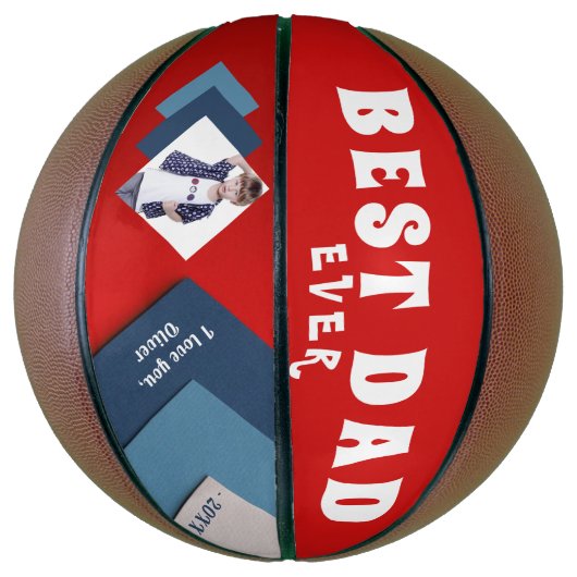 Beste vader Modern Geometrical Foto vaderdag Basketbal (Verticaal)