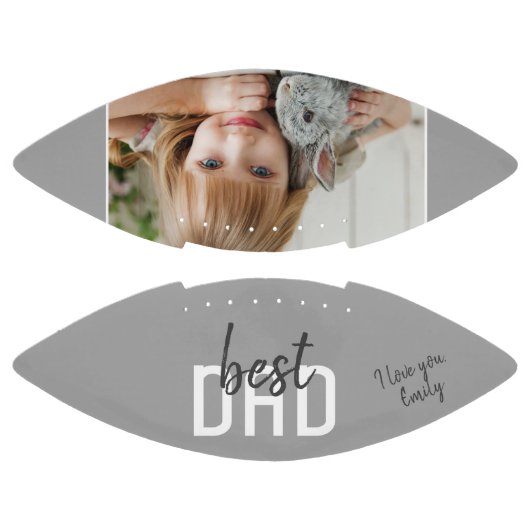 Beste vader Modern Gray Foto Vader Dag American Football (Panelen)