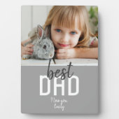 Beste vader Modern Gray Foto Vader Dag Fotoplaat (voorkant)