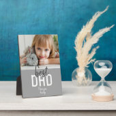 Beste vader Modern Gray Foto Vader Dag Fotoplaat (Zijkant)