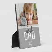 Beste vader Modern Gray Foto Vader Dag Fotoplaat (Zijkant)