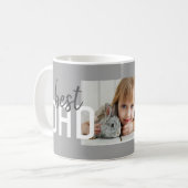 Beste vader Modern Gray Foto Vader Dag Koffiemok (Voorkant links)