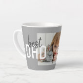 Beste vader Modern Gray Foto Vader Dag Latte Mok (Linkerhoek)