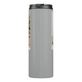 Beste vader Modern Gray Foto Vader Dag Thermosbeker (Achterkant)