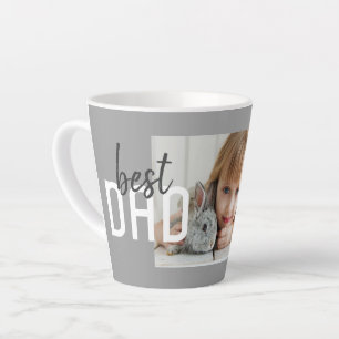 Beste Vader Modern Grijs Foto Vaderdag  Latte Mok