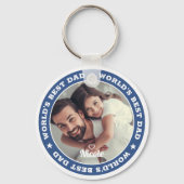 Beste vader Moderne Aangepaste Foto van de wereld Sleutelhanger (Voorkant)