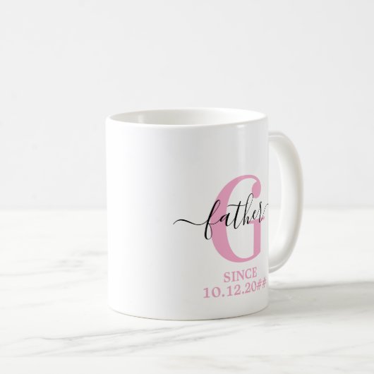 Beste Vader Monogram | Gepersonaliseerde Vaderdag  Koffiemok (Voorkant rechts)