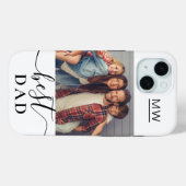 Beste Vader Monogram Modern Schrift Foto Wit Case-Mate iPhone Case (Achterkant (horizontaal))