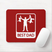 Beste vader Mousepad - Funny Father Holding Kinder Muismat (Met muis)