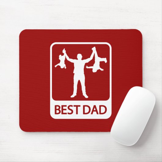 Beste vader Mousepad - Funny Father Holding Kinder Muismat (Met muis)