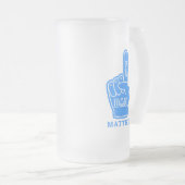 Beste vader nummer één Vaderdag diepgevroren glas Matglas Bierpul (Voorkant rechts)