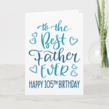 Beste Vader Ooit 105e Verjaardag Typografie in Bla